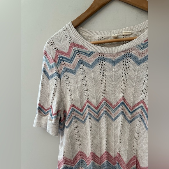Anthropologie top Maeve Moth‎ pointelle Patterned Knit Top sweater Pilcro shirt - Picture 3 of 4